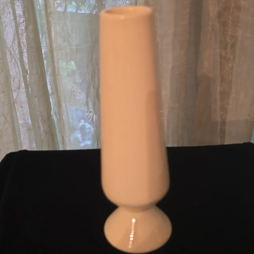 Thin vase blue rose on front Vintage Mid 1980s‎ 6 Inches Tall